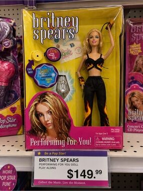 Britney Spears Performing For You Doll! Flames Costume - Play Along 2001 - NIB!!